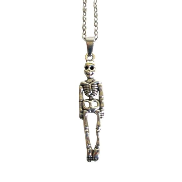 New Skeleton Pendant Necklace With 18" Stainless Chain Gothic Whimsygoth Gift - Picture 4 of 6